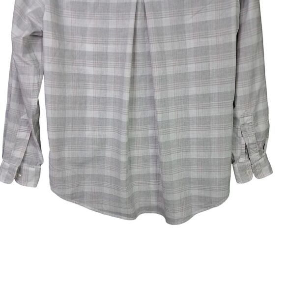 Grayson The Hero Shirt Women XS Gray Linen Plaid‎ Button Down Breathable Gauze - Picture 6 of 11